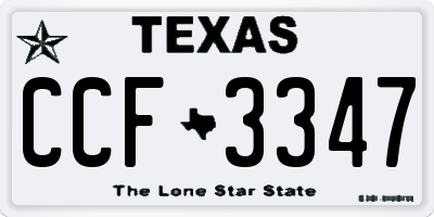 TX license plate CCF3347