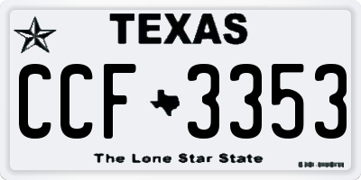 TX license plate CCF3353