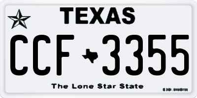 TX license plate CCF3355