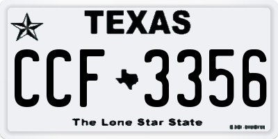 TX license plate CCF3356