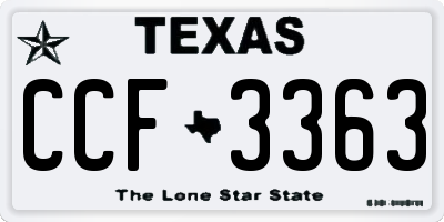 TX license plate CCF3363