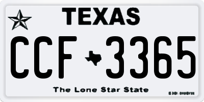TX license plate CCF3365