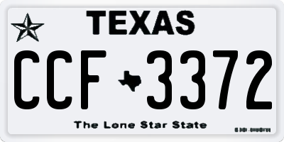 TX license plate CCF3372
