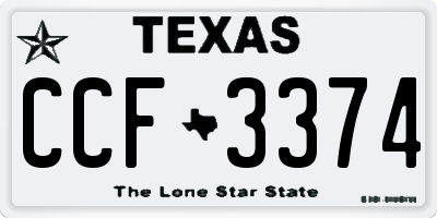 TX license plate CCF3374