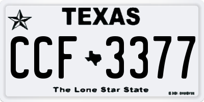 TX license plate CCF3377