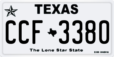 TX license plate CCF3380