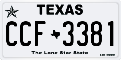 TX license plate CCF3381