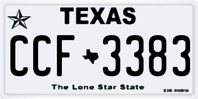 TX license plate CCF3383