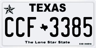 TX license plate CCF3385
