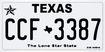 TX license plate CCF3387
