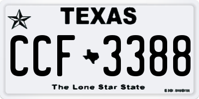 TX license plate CCF3388
