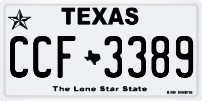 TX license plate CCF3389