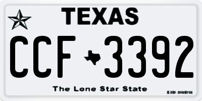 TX license plate CCF3392