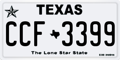 TX license plate CCF3399