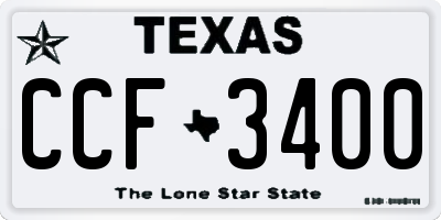 TX license plate CCF3400