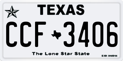 TX license plate CCF3406
