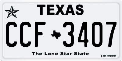 TX license plate CCF3407