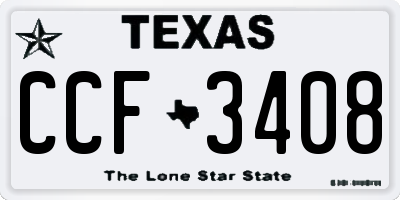 TX license plate CCF3408