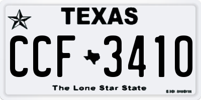 TX license plate CCF3410