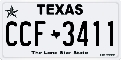 TX license plate CCF3411