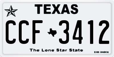 TX license plate CCF3412