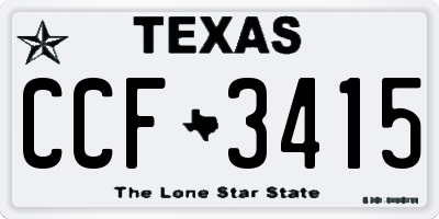 TX license plate CCF3415