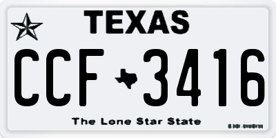 TX license plate CCF3416