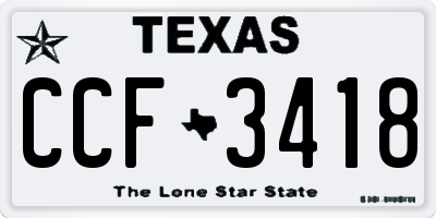 TX license plate CCF3418