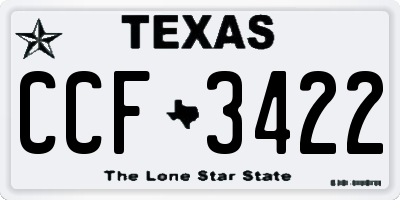 TX license plate CCF3422