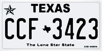 TX license plate CCF3423