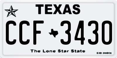TX license plate CCF3430