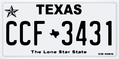 TX license plate CCF3431