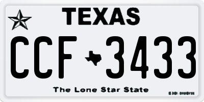 TX license plate CCF3433
