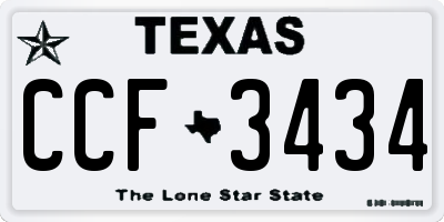 TX license plate CCF3434