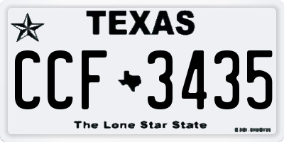 TX license plate CCF3435