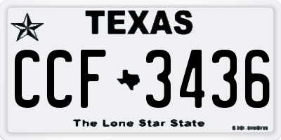 TX license plate CCF3436
