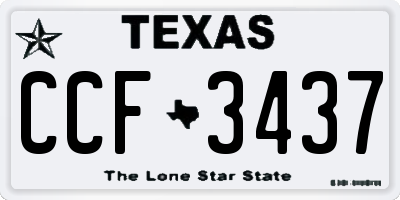 TX license plate CCF3437