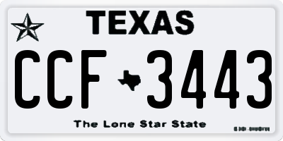 TX license plate CCF3443