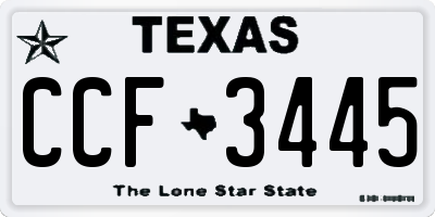 TX license plate CCF3445