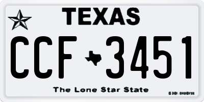TX license plate CCF3451