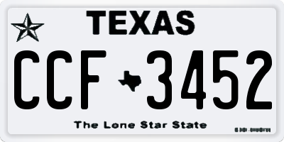 TX license plate CCF3452