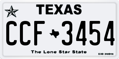 TX license plate CCF3454
