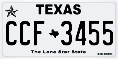 TX license plate CCF3455