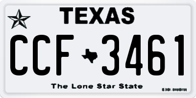 TX license plate CCF3461