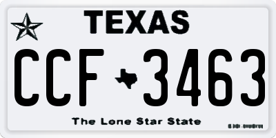 TX license plate CCF3463