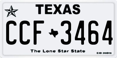TX license plate CCF3464