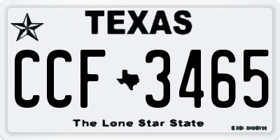 TX license plate CCF3465