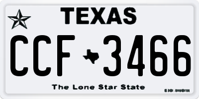 TX license plate CCF3466