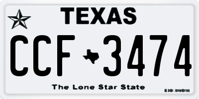 TX license plate CCF3474