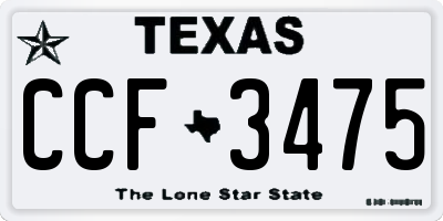 TX license plate CCF3475